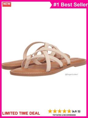 Women's Faux Leather Strappy Slide Sandals Memory Foam Comfort
